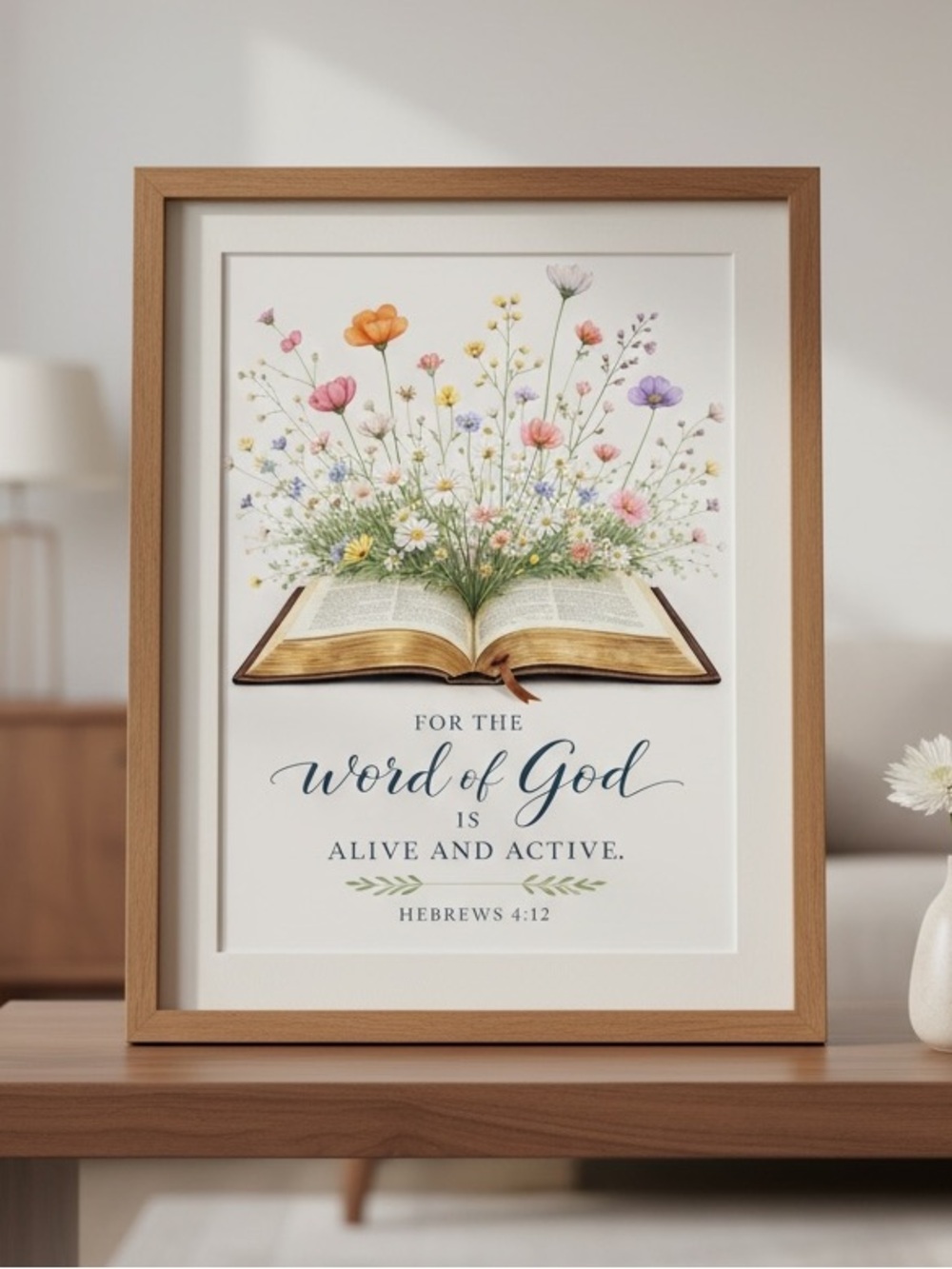 DDS Art Print, 8x10, Bible Verse, Paper Print, Unframed, Floral Series